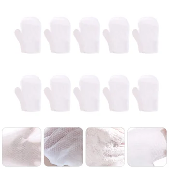 1 комплект 10шт одноразовых перчаток для душа, отшелушивающие перчатки, перчатки для ванны (белые)