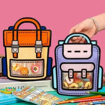 10 шт. Креативная школьная сумка в форме печенья, конфет, пластиковых сумочек на молнии, подарочная упаковка для закусок на День рождения, декор для выпускного вечера