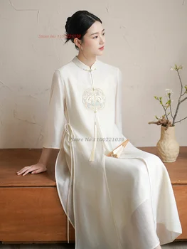 2023 китайское традиционное шифоновое платье ципао с национальной цветочной вышивкой платье чонсам восточное элегантное вечернее платье vestido
