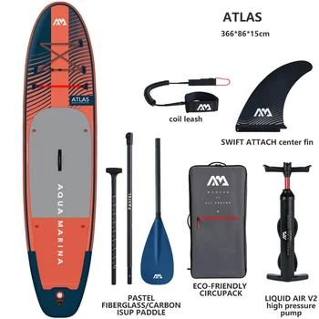2023 новая AQUA MARINA 366*86*15 см надувная доска для серфинга с подставкой весло ATLAS доска для серфинга водные виды спорта sup доска шлюпка плот