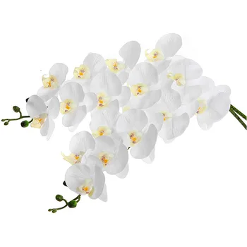 2шт 38-дюймовые искусственные цветы орхидей с реальным контактом, 9головок латексных стеблей фаленопсиса для кухни в центре свадьбы своими руками