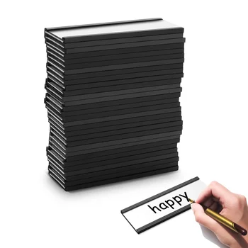 30 шт. магнитных держателей этикеток с магнитными держателями карточек данных с прозрачными пластиковыми протекторами для металлической полки (1 x 3 дюйма)