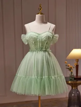 Ashely Alsa Lime Green Princess Homecoming Dresses С рюшами, Пышное платье для девочек, Короткое Коктейльное платье для вечеринки по случаю Дня рождения, Женское Праздничное платье