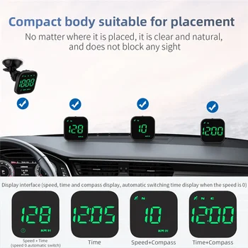 HUD Автомобильный Спидометр Расписание Движения Сигнализация Скорости GPS Головной Дисплей Автоэлектронные Аксессуары Подходят Для всех Автомобилей (Зеленый)