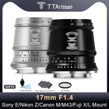 TTArtisan 17 мм F1.4 Широкоугольный Объектив Камеры для Sony E Fujifilm XE4 Canon M Leica L Nikon Z Z5 Panasonic Olympus M43 Mount Camera