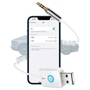 USB-адаптер, беспроводной автомобильный приемник и передатчик, удобный стабильный USB-адаптер Plug And Play, многофункциональная музыка в автомобиле