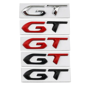 Автомобиль 3D Металл GT Логотип Кузов Багажник Эмблема Значок Наклейки Наклейка для KIA Peugeot 206 207 208 301 405 406 407 508 2008 3008 5008