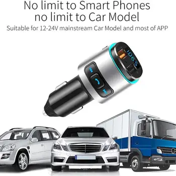 Автомобильное Зарядное Устройство Bluetooth FM-Зарядка с Двойным Портом USB