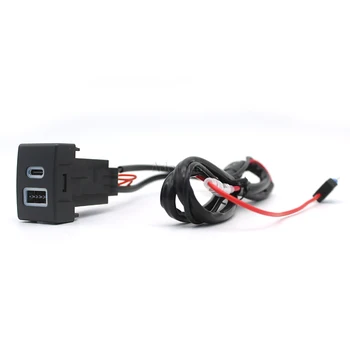 Автомобильный двойной USB C PD порты QC3.0, Правильное положение отверстия, гнездо прикуривателя 12 В, быстрое зарядное устройство для Suzuki Jimny 07-15