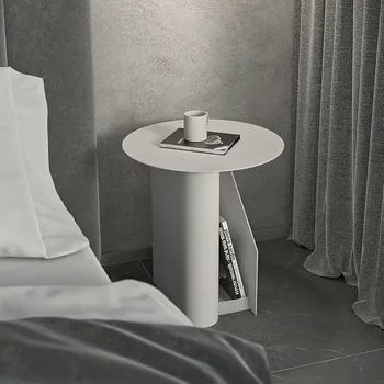 Белый прикроватный столик современный минималистичный маленький креативный прикроватный столик диван приставной столик легкий роскошный маленький столик для спальни