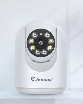 Беспроводная камера Jennov Security WiFi Pan & Tilt 2K для дома, ребенка / домашнего животного с автоматическим отслеживанием 2,4 ГГц, обнаружение движения, Цветная ночь