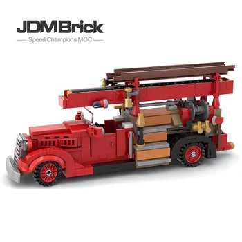 Бытовой строительный блок MOC-35195 Набор игрушек для пожарной машины, соединяющий игрушку для мальчиков V8-85 в старом стиле