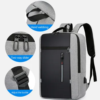 Водонепроницаемый деловой рюкзак, мужские школьные рюкзаки с USB-разъемом, рюкзак для ноутбука, сумки большой емкости для мужчин, рюкзаки для рюкзаков