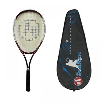 Высококачественная Профессиональная Тренировочная теннисная ракетка с логотипом и алюминиевой рукояткой из искусственной кожи