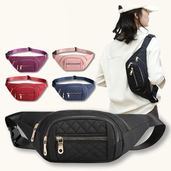 Женская клетчатая поясная сумка, женские оксфордские водонепроницаемые сумки на ремне, дизайнерская нагрудная сумка через плечо, женская модная поясная сумка-банан, набедренный кошелек