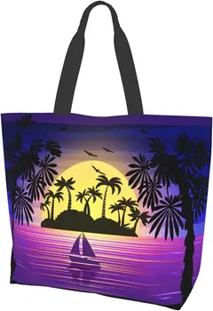 Женская сумка-тоут Sunset Beach, сумки для покупок через плечо большой емкости