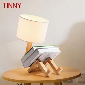 Жестяная настольная лампа Nordic Creative Wood Person Настольное Освещение LED Декоративное для дома, спальни, кабинета