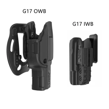 Кобура OWB Glock 17 и IWB G17, по 2 шт, правосторонняя тактическая полимерная кобура G17 (gen 1-5)