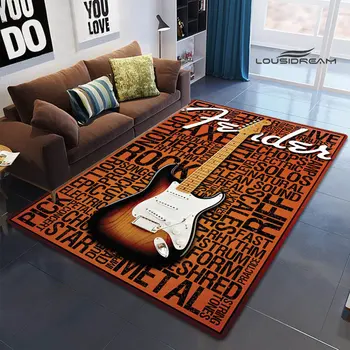 Ковер с логотипом Fender guitar, детский ковер, гостиная, спальня, нескользящий коврик, дверной коврик, подарок на день рождения