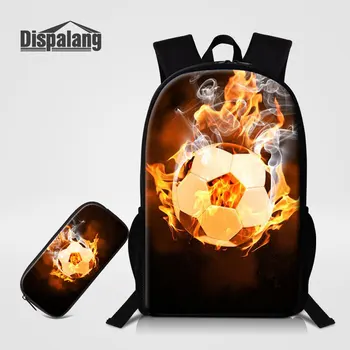 Комплект из 2 предметов, баскетбольная школьная сумка с принтом, Футбольная школьная сумка для мальчиков, рюкзак с пользовательским именем и логотипом, с пеналом для детей
