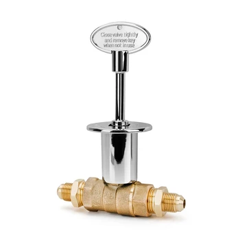 Комплект прямого запорного клапана 1/2 дюйма на Четверть оборота для газовых кострищ NG LP с полированным Хромированным Фланцем, 3-дюймовый ключ