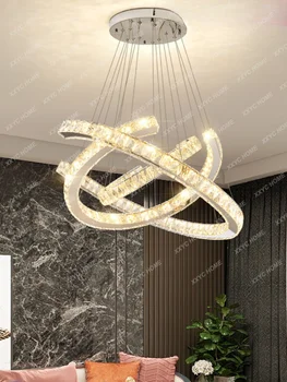 Креативная уникальная хрустальная люстра, современная минималистичная лампа в гостиной, Роскошная люстра для столовой, новинка 2023 года