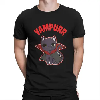 Креативная футболка Cat The Return Of Vampurr для мужчин, футболка из чистого хлопка с круглым воротом Vampurr, персонализированные подарки на день рождения, топы