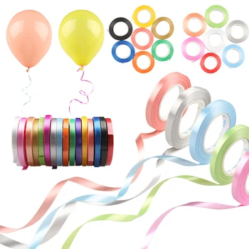 лента из воздушных шаров длиной 10 метров/Рулон, Принадлежности для украшения вечеринки по случаю Дня рождения, Свадебные Аксессуары, сделай сам, Веревка из воздушных шаров 5 мм, Атласные Красочные ленты