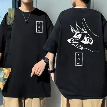 Летняя Мужская футболка Японского Аниме Chainsaw Man Aki Fox Devil Kon Футболка с принтом Для Мужчин И Женщин, Футболка Оверсайз в стиле Хип-Хоп, Уличная одежда