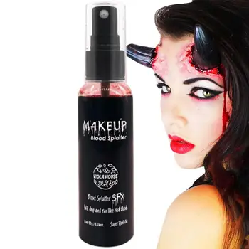 Макияж из искусственной крови на Хэллоуин, реалистичный впрыск жидкости крови, реальный эффект макияжа на Хэллоуин, инструмент для обучения макияжу, фотография