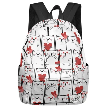 Милый рюкзак Love Kitten большой емкости, мужские сумки для ноутбуков, подростковая сумка для старшеклассников, студентка колледжа Mochila