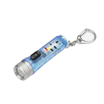 Мини-брелок-фонарик, USB Перезаряжаемый светодиодный водонепроницаемый фонарик с пряжкой