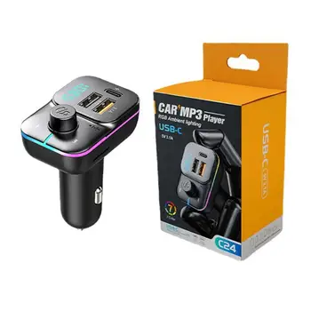 Многофункциональный Bluetooth-совместимый FM-передатчик с громкой связью, автомобильное быстрое зарядное устройство с двойным USB, яркое зарядное устройство для автомобильного MP3-плеера