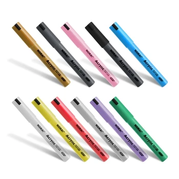 Набор акриловых ручек с краской, маркер для наскальной живописи, акриловые принадлежности для рисования, наконечники для ручек с защитой от протечек D5QC