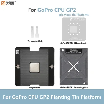 Набор жестяной платформы для посадки AMAOE с магнитной основой Костюм для GoPro hero10 /11 Черный Ремонт процессора Комплект стальной сетки для реболлинга BGA