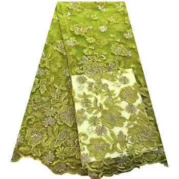 Новая двусторонняя двухцветная сетчатая трехмерная кружевная ткань с вышивкой, высококачественная африканская ретро-модная ткань для платья Ципао