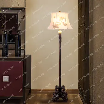 Новая китайская прикроватная лампа для спальни и кабинета, вертикальный торшер из массива дерева, палисандр, антикварный ретро-торшер
