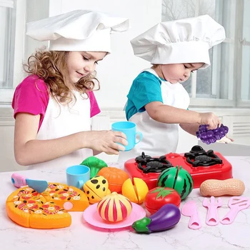 Новая креативная детская кухонная игрушка-симулятор, классическая пластиковая обучающая игрушка Монтессори для резки фруктов и овощей, подарок для детей