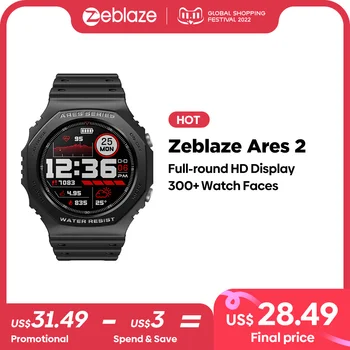 Новые Zeblaze Ares 2 Прочные Модные Умные Часы 50 М Водонепроницаемые С Длительным Сроком Службы HD Цветные Смарт-Часы Для Телефона Android iOS