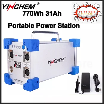 Портативная электростанция YinChem YC-B770W 770Wh31Ah для профессионального питания пленок, фотоаппаратов и студийных аккумуляторов, кемпинговых телевизоров, ноутбуков-дронов