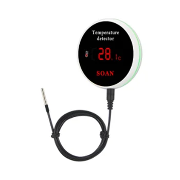 Провод датчика температуры Tuya Wifi, цифровой термометр Smartlife, комнатный термостат для бассейна, сигнализация, штепсельная вилка ЕС