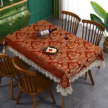 Роскошная Красная скатерть с кисточками, Китайская вышивка, Обеденный журнальный столик для свадебной вечеринки, Прямоугольная скатерть для украшения стола