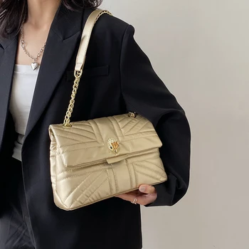 Роскошные дизайнерские сумки Shouder для женщин с металлическими клапанами Eagle Универсальные кожаные женские сумки на цепочке Модная сумка через плечо