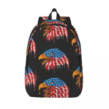 Рюкзак для ноутбука, уникальная школьная сумка с орлиным флагом США, прочный студенческий рюкзак, дорожная сумка для мальчиков и девочек