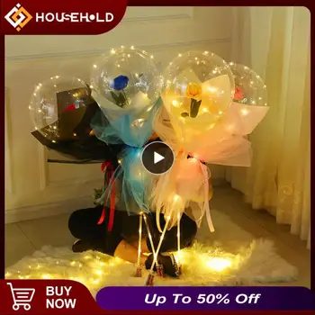 С шариком в виде розы, 22-дюймовые воздушные шары, Светящийся воздушный шар для Дня Рождения, Свадебные Декорации, Подарок, Светодиодный Светящийся ПВХ