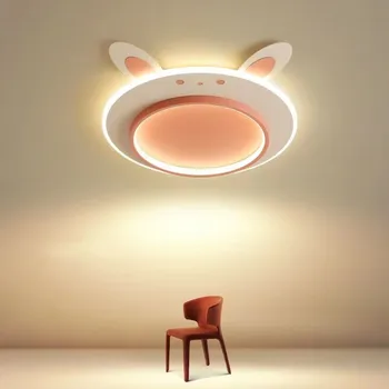Светодиодная лампа для детской комнаты, Потолочный светильник с изображением милой мультяшной мыши для детей, Спальня для девочек, Комната принцессы, Розовый Круглый декор для помещений