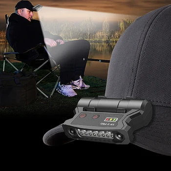 Сенсорная шляпа, Светодиодная фара, зажим для крышки, USB Перезаряжаемая фара, Встроенный аккумулятор, Водонепроницаемая Ремонтная лампа для верховой езды, рыбалки, охоты