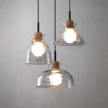 Скандинавская лампа с абажуром из прозрачного стекла, подвесные светильники для спальни, гостиной, кухни, столовой, люстры, декор ресторана, подвесные светильники