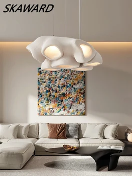 Скандинавские Ветряные люстры Wabi Sabi E27 Подвесные светильники из смолы дизайнерских странных форм Подвесные светильники для гостиной