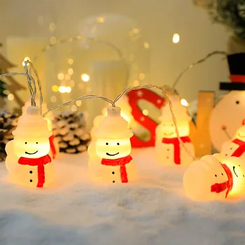 Снеговик Светодиодный Струнный Светильник Веселое Рождественское Украшение Для Дома 2023 Рождественский Орнамент Xmas Navidad Натальные Подарки Новый Год 2024